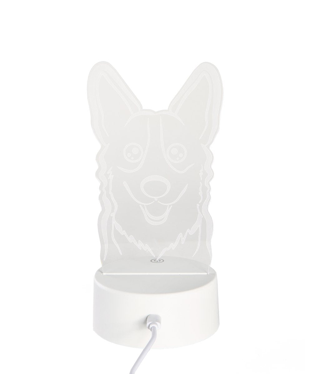 Corgi Acrylic Bed LED Lamp front view