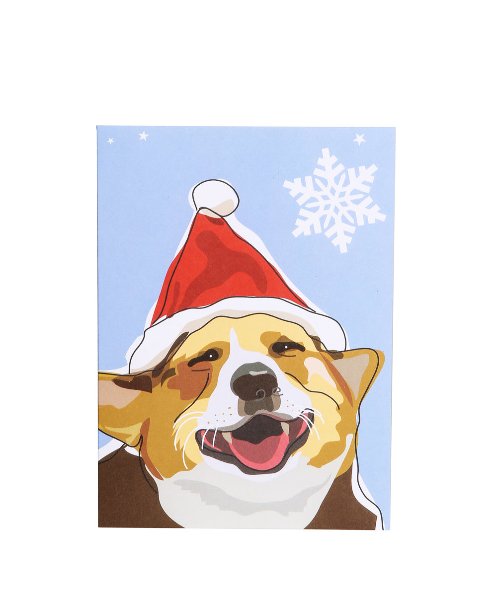 Corgi Holiday Card: "HOPE YOUR HOLIDAYS ARE FILLED WITH LOVE AND LAUGHTER. SEASON’S GREETINGS!" (INSIDE) (1 CARD) BY PaperRussells - NAYOTHECORGI