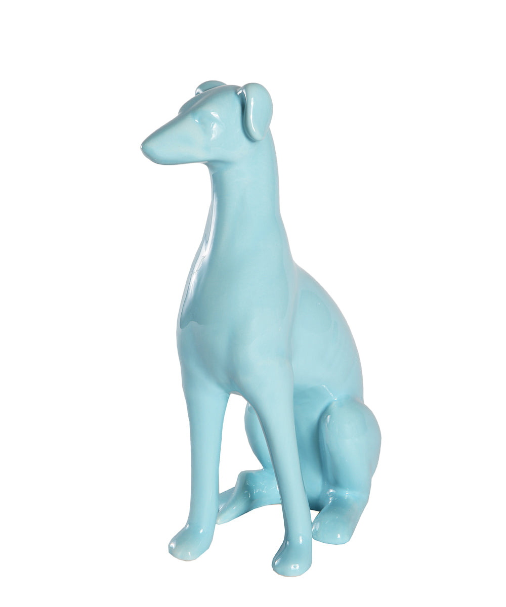 Sitting Greyhound Ceramic Statue