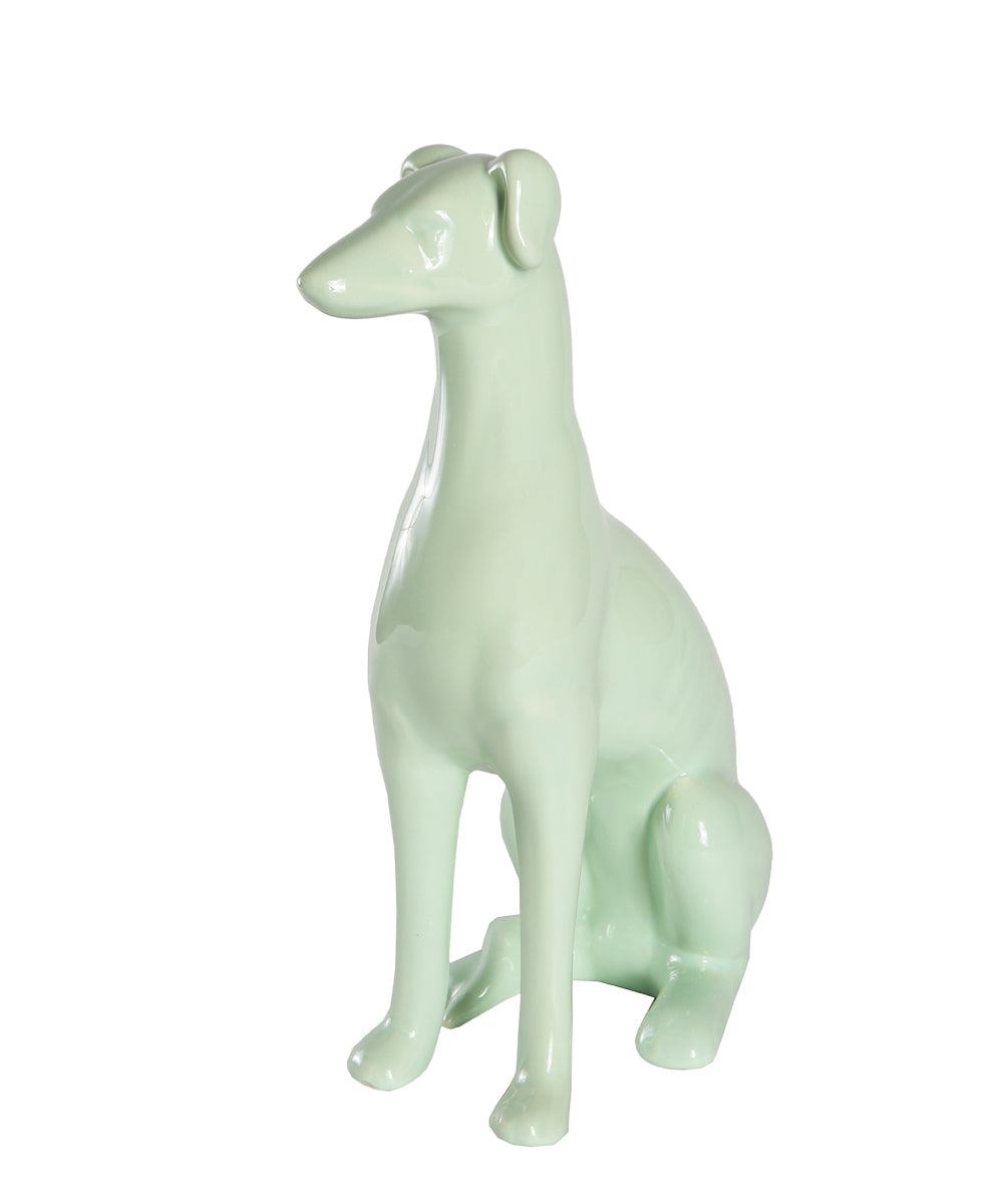 Sitting Greyhound Ceramic Pet Statue