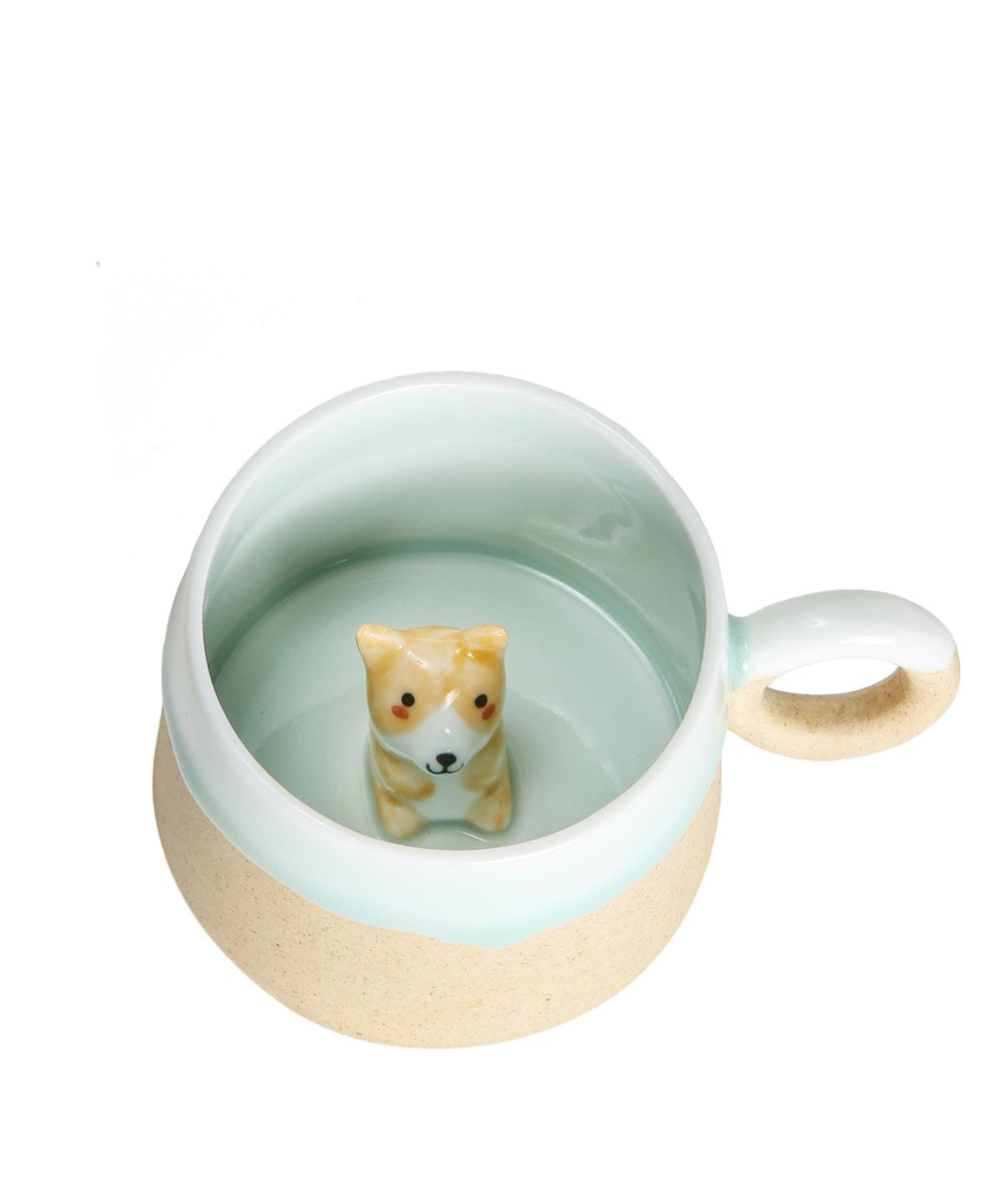 Handmade Chinaware Sitting Corgi Mug