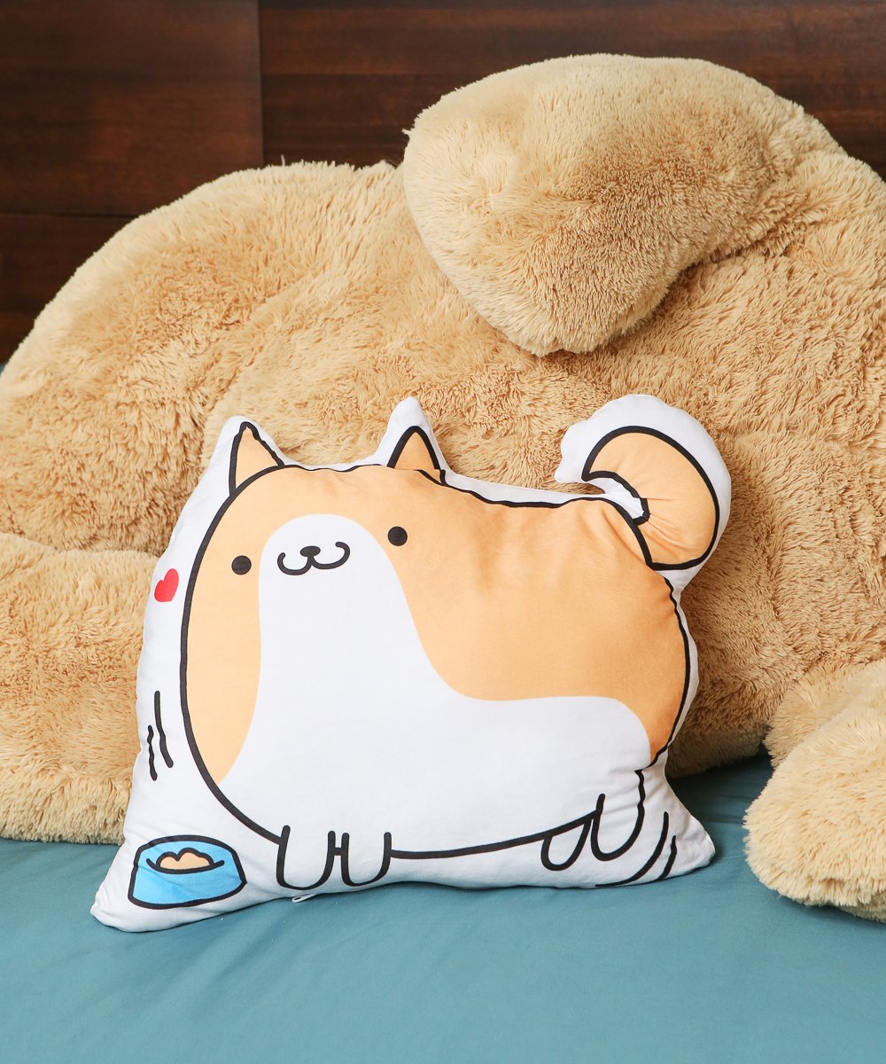 Two-Sides Mixed Emotions / Emojis Corgi Pillow