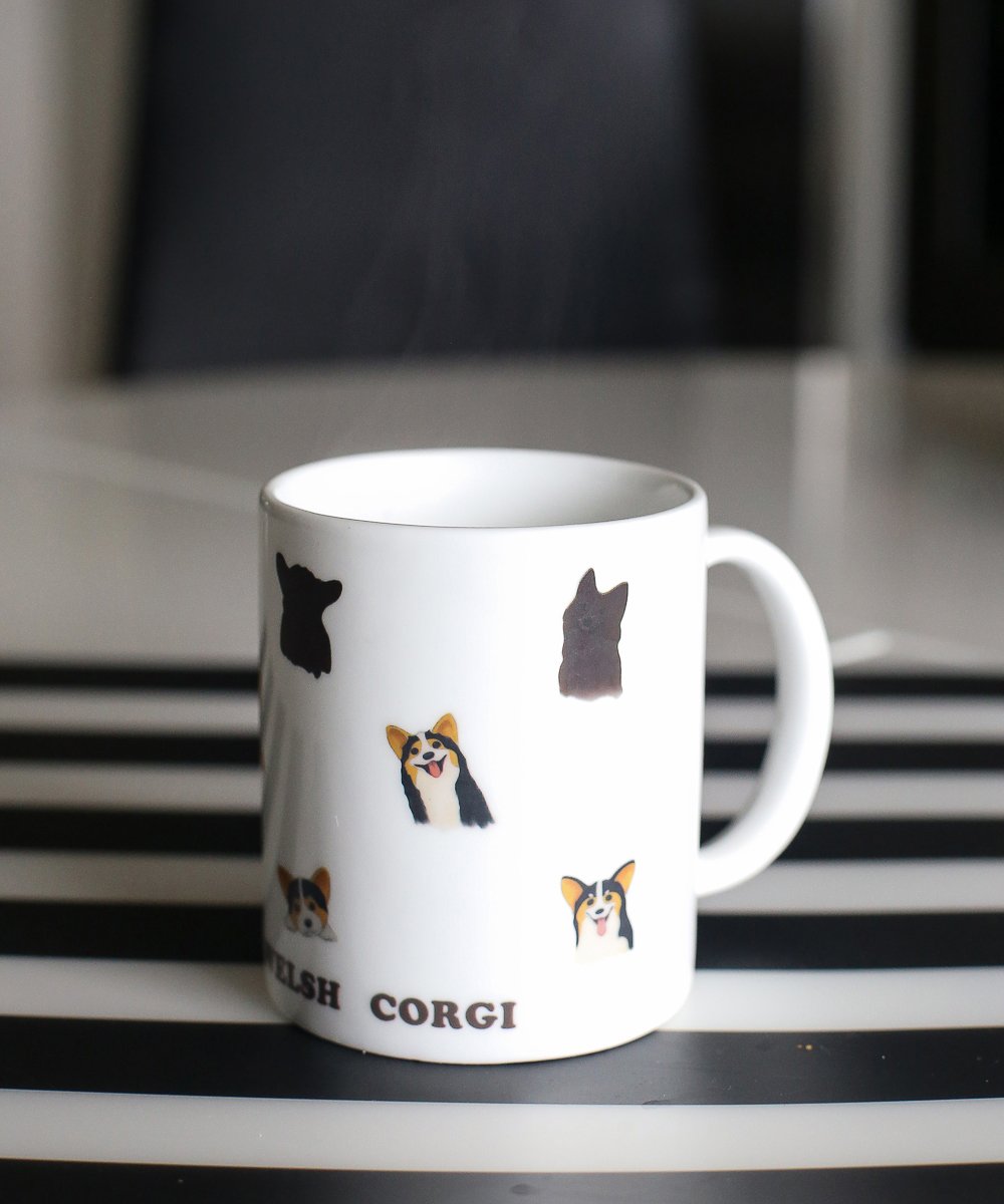 Heat Sensitive Color Changing Magic Corgi Mug on table