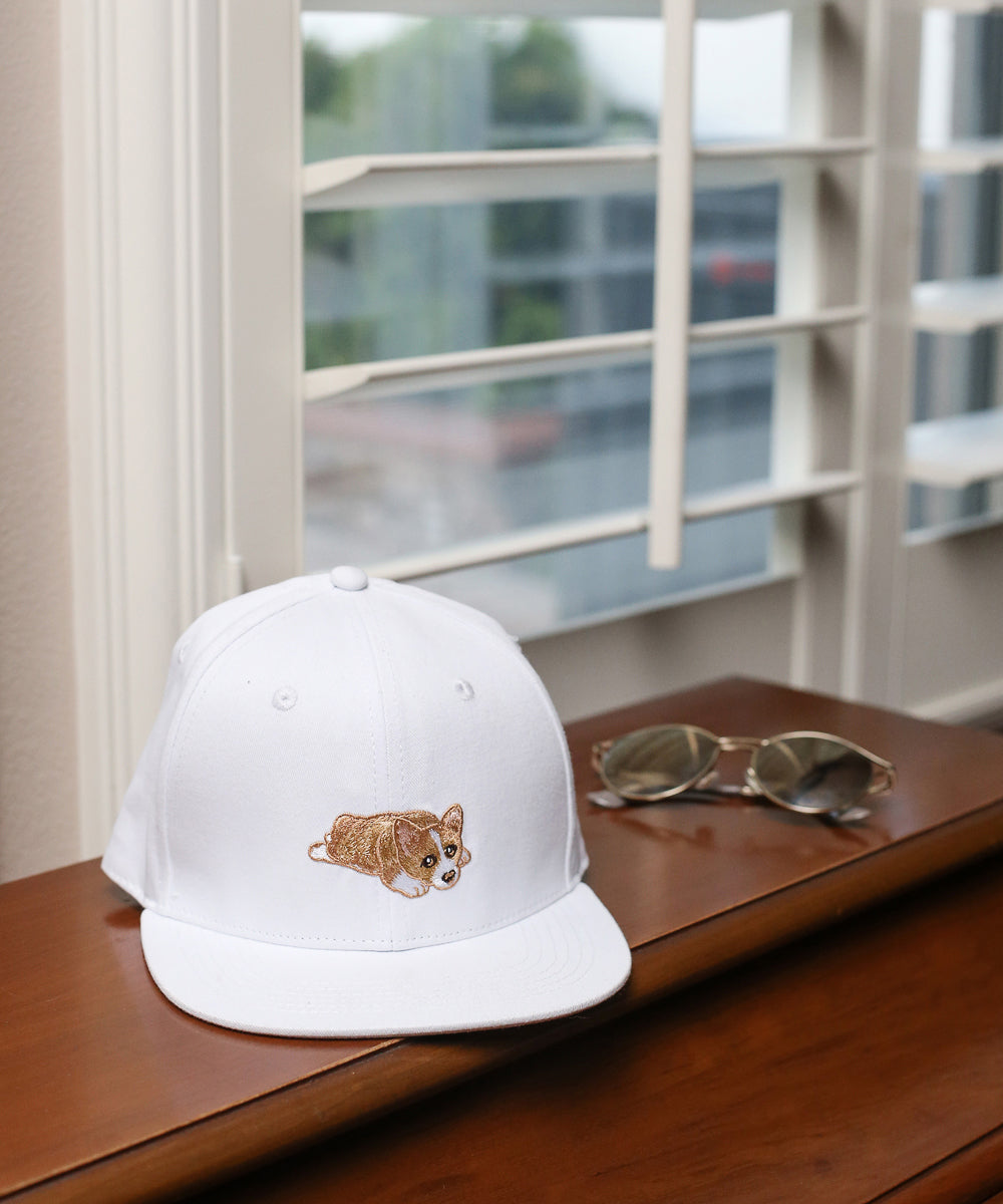 Corgi White Puppy Hat inspired by Smoothie the Corgi - NAYOTHECORGI