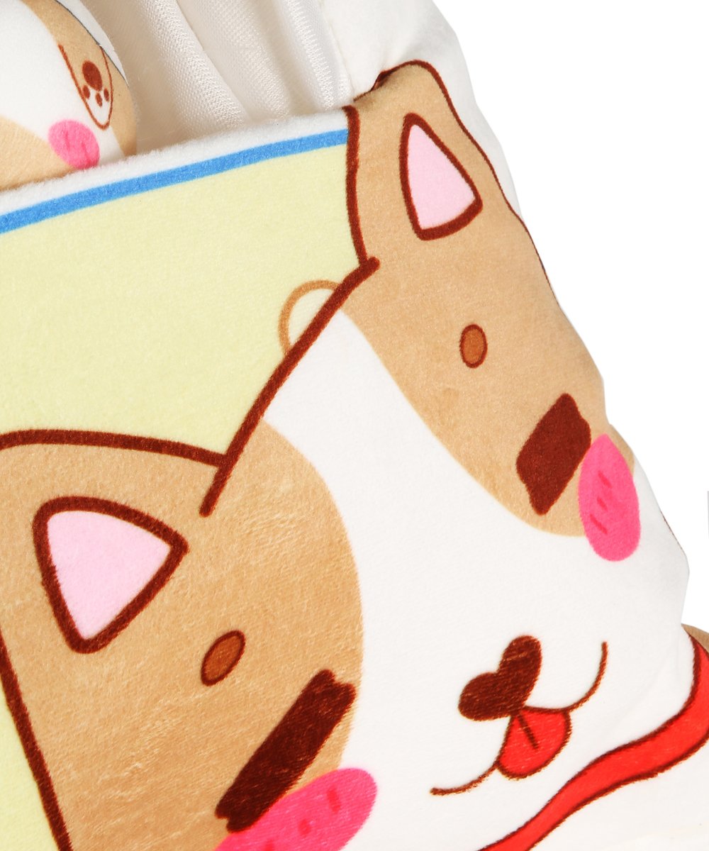 Corgi Snacks Soft Pillow detail shot