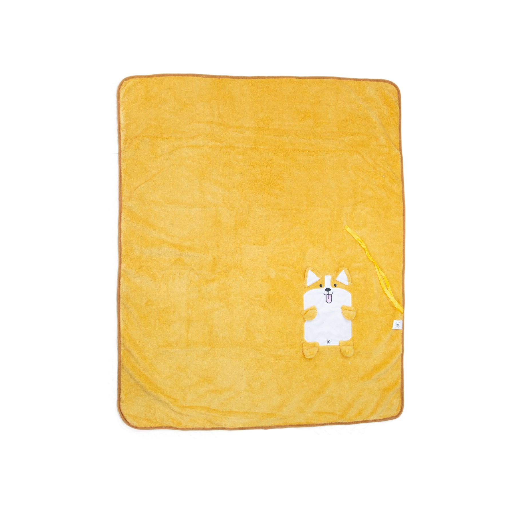 Corgi Plushy Blanket unfolded