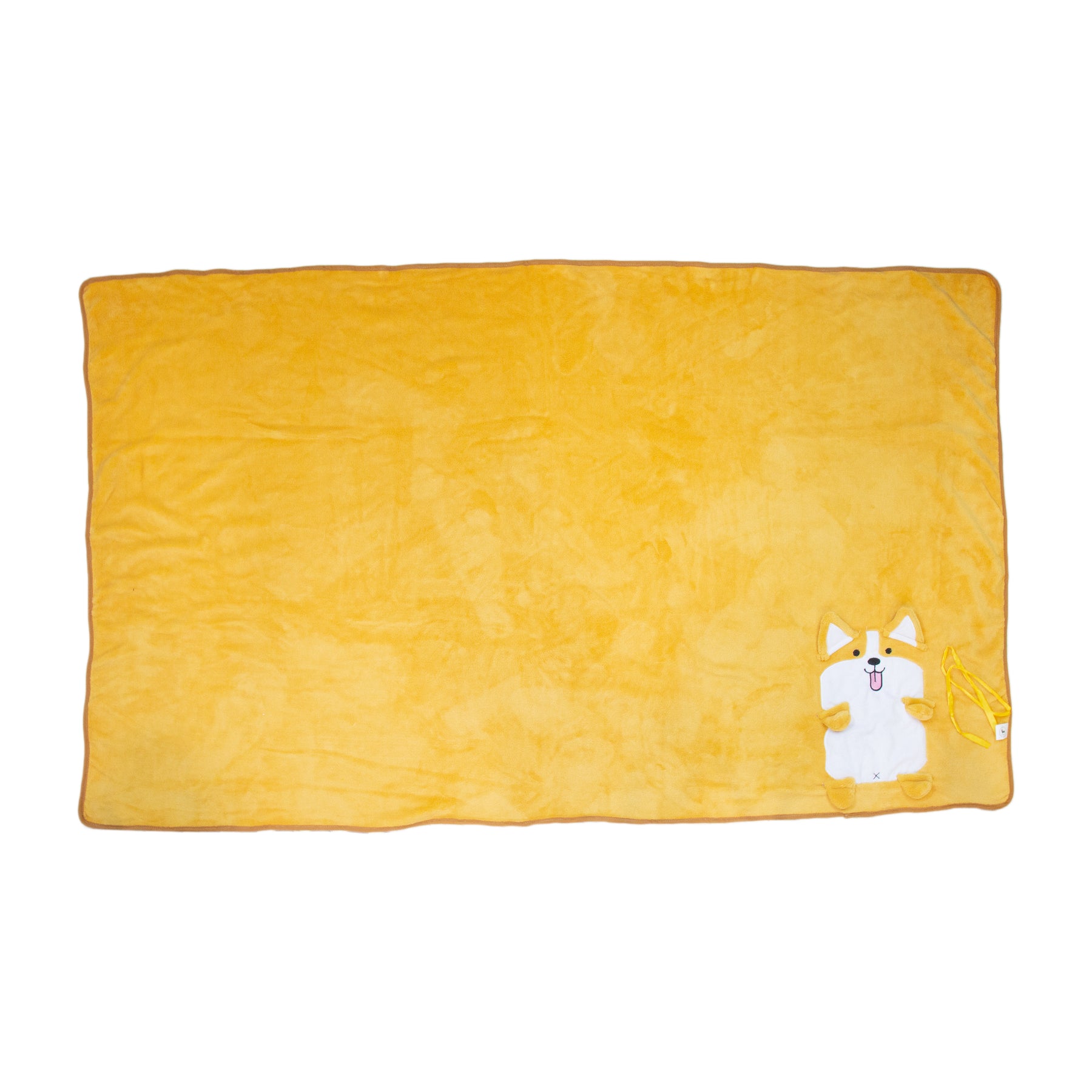 Corgi Plushy Blanket unfolded