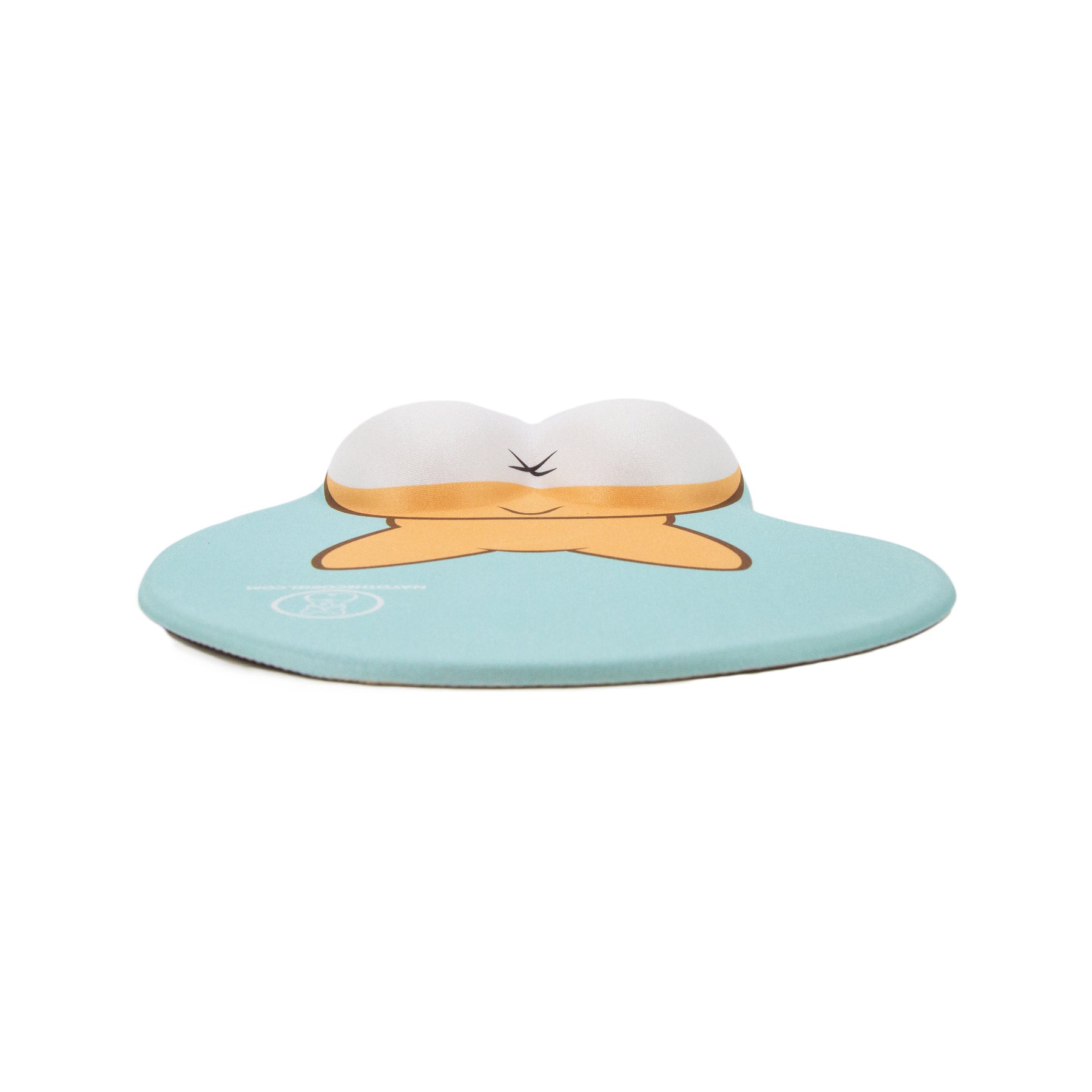 Tan 3D Corgi Butt handrest Mouse Pad Front Side View
