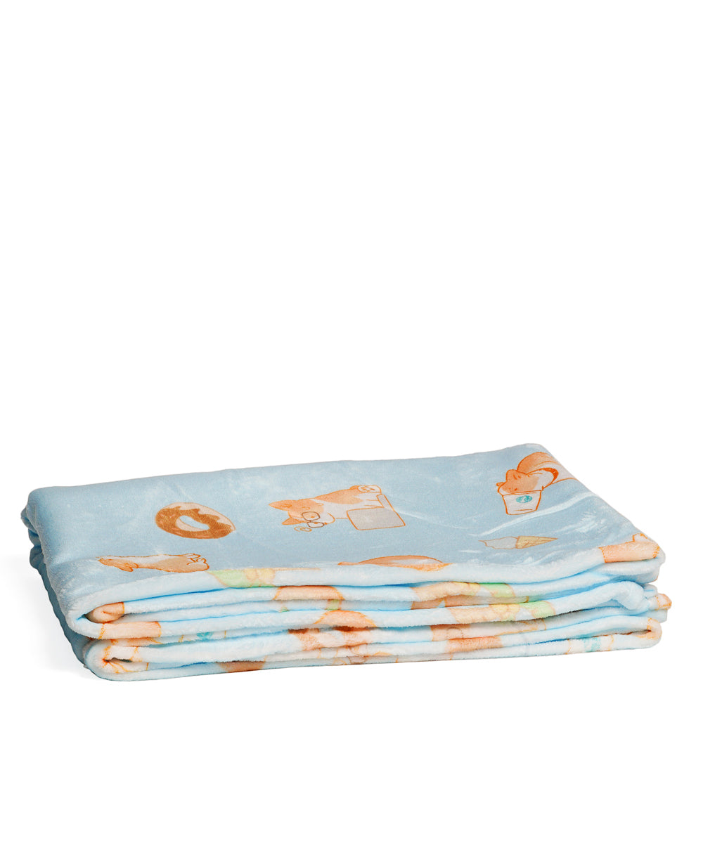 Super Soft Corgi Fleece Blanket