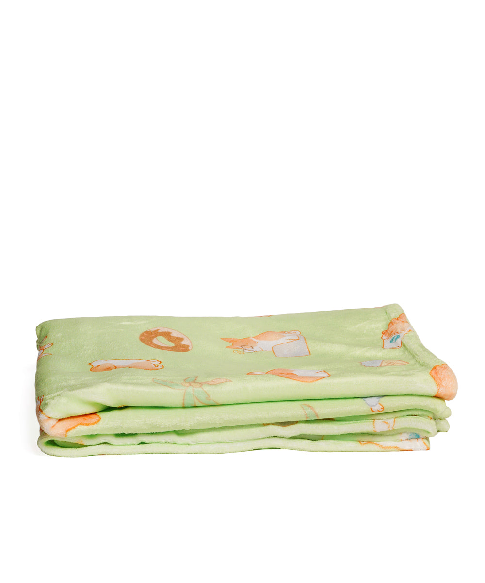 Super Soft Corgi Fleece Blanket