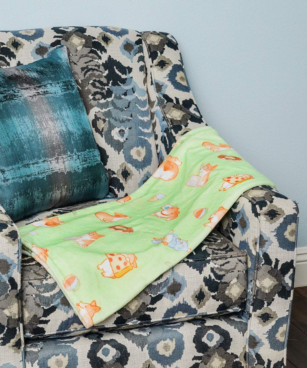 Super Soft Corgi Fleece Blanket