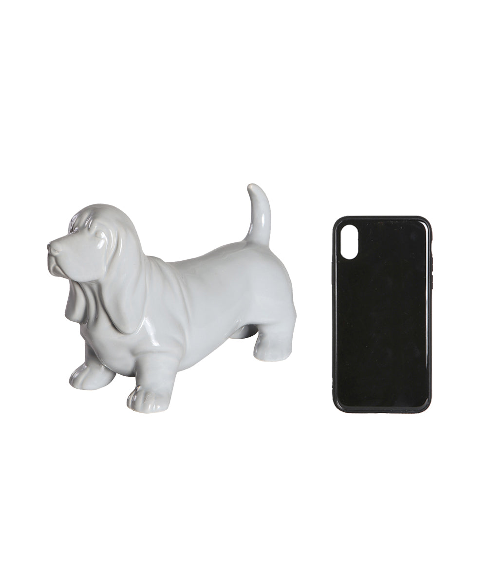Standing Basset Hound Ceramic Statue, Custom Pet Statue
