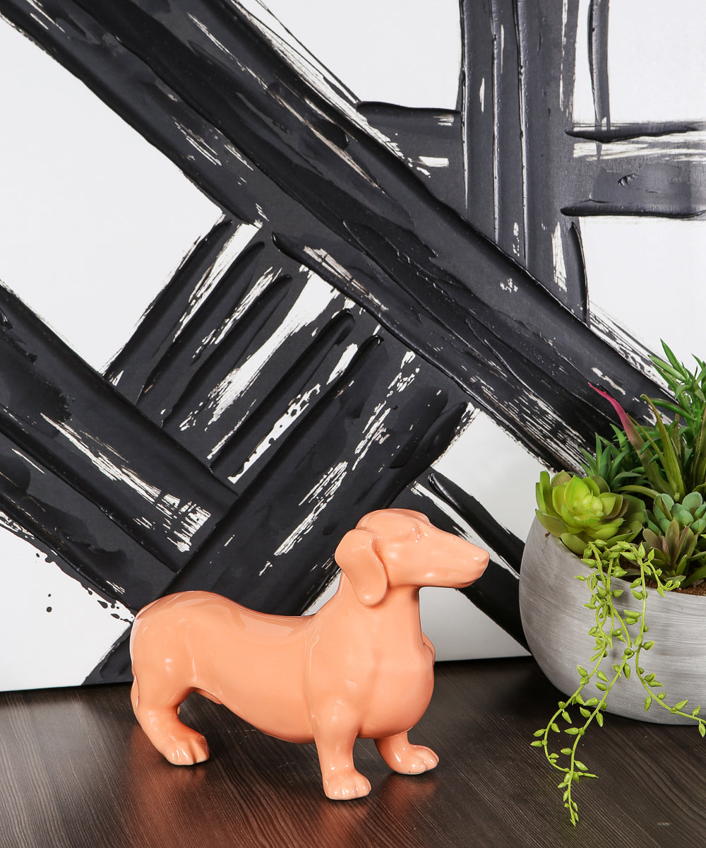 Standing Dachshund Ceramic Statue, Custom Pet Ceramic Statue