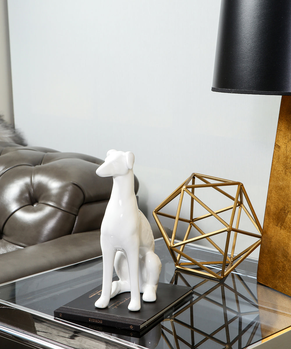 Sitting Greyhound Ceramic Pet Statue