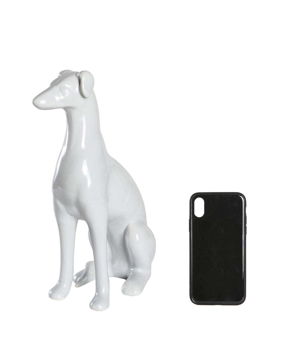 Sitting Greyhound Ceramic Pet Statue