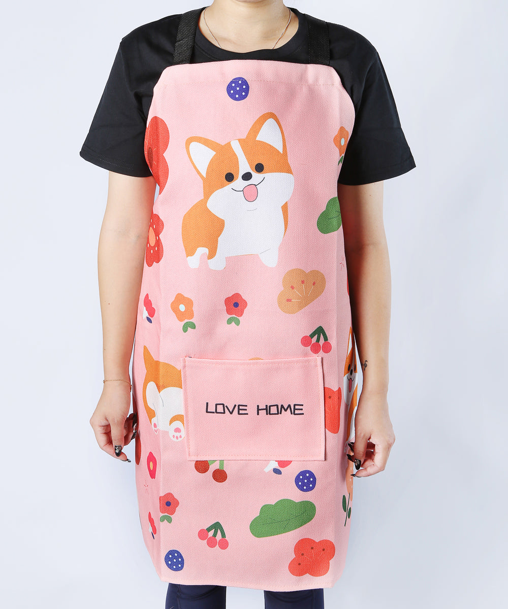Super cute Unique Colorful Corgi with Fun Apron on model