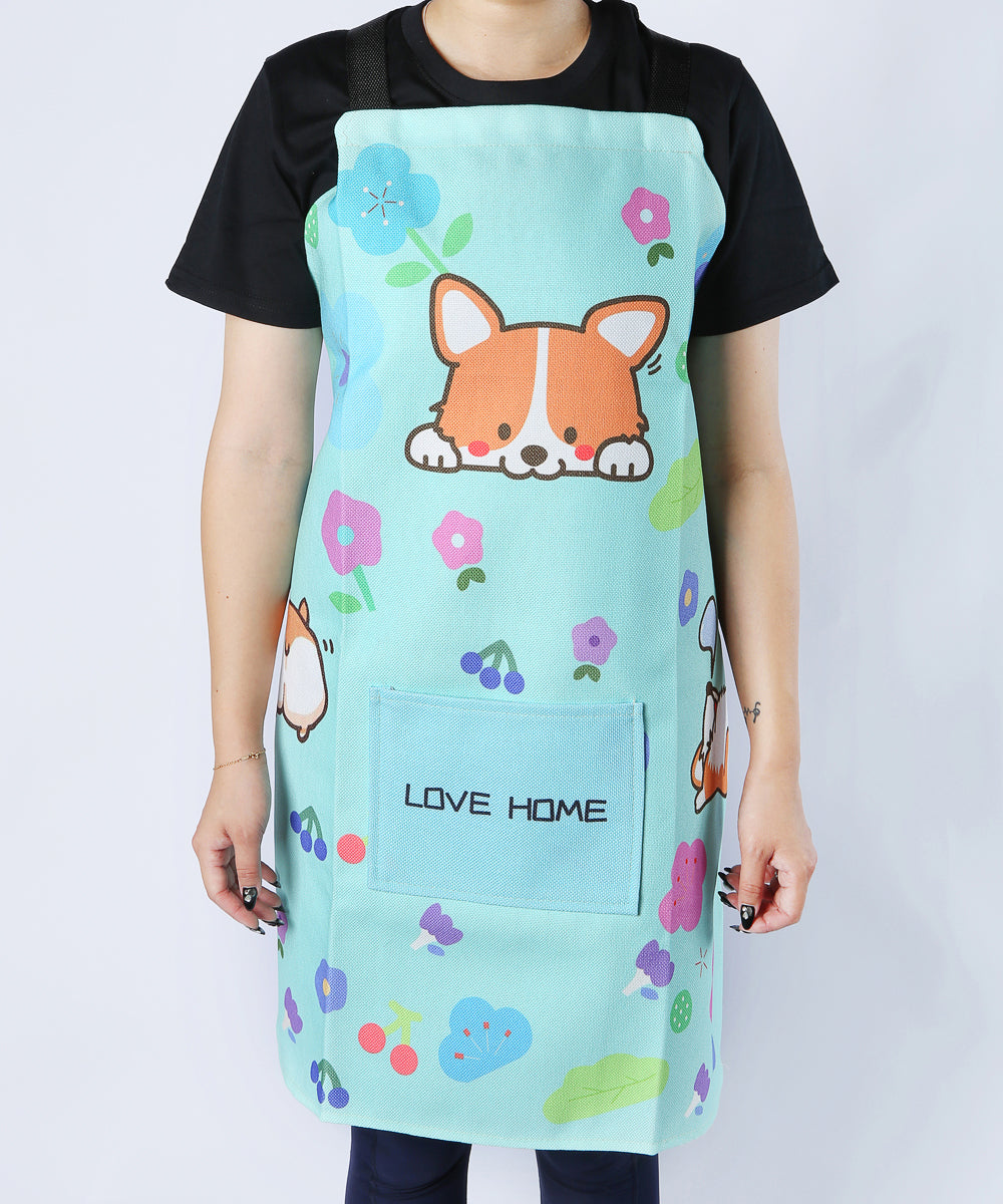 Super cute Unique Colorful Corgi with Fun Apron on model