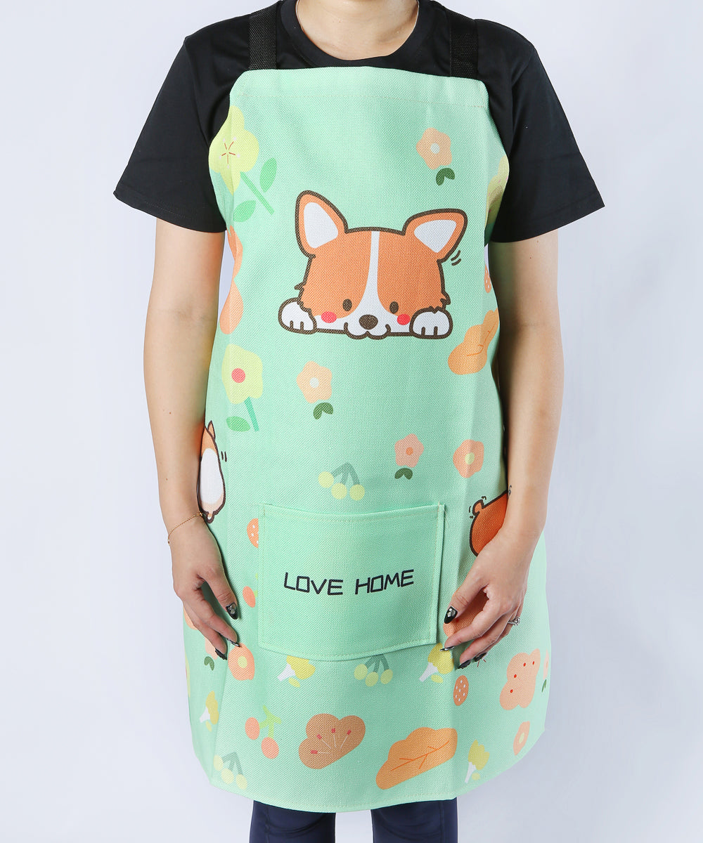 Super cute Unique Colorful Corgi with Fun Apron on model