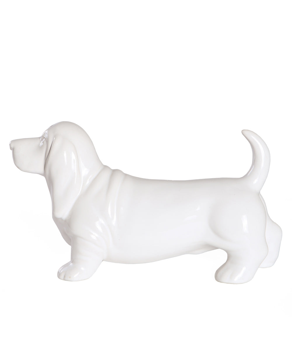 Standing Basset Hound Ceramic Statue, Custom Pet Statue