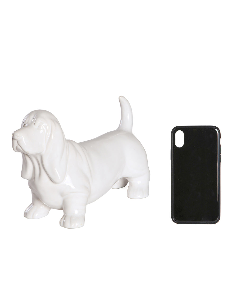 Standing Basset Hound Ceramic Statue, Custom Pet Statue