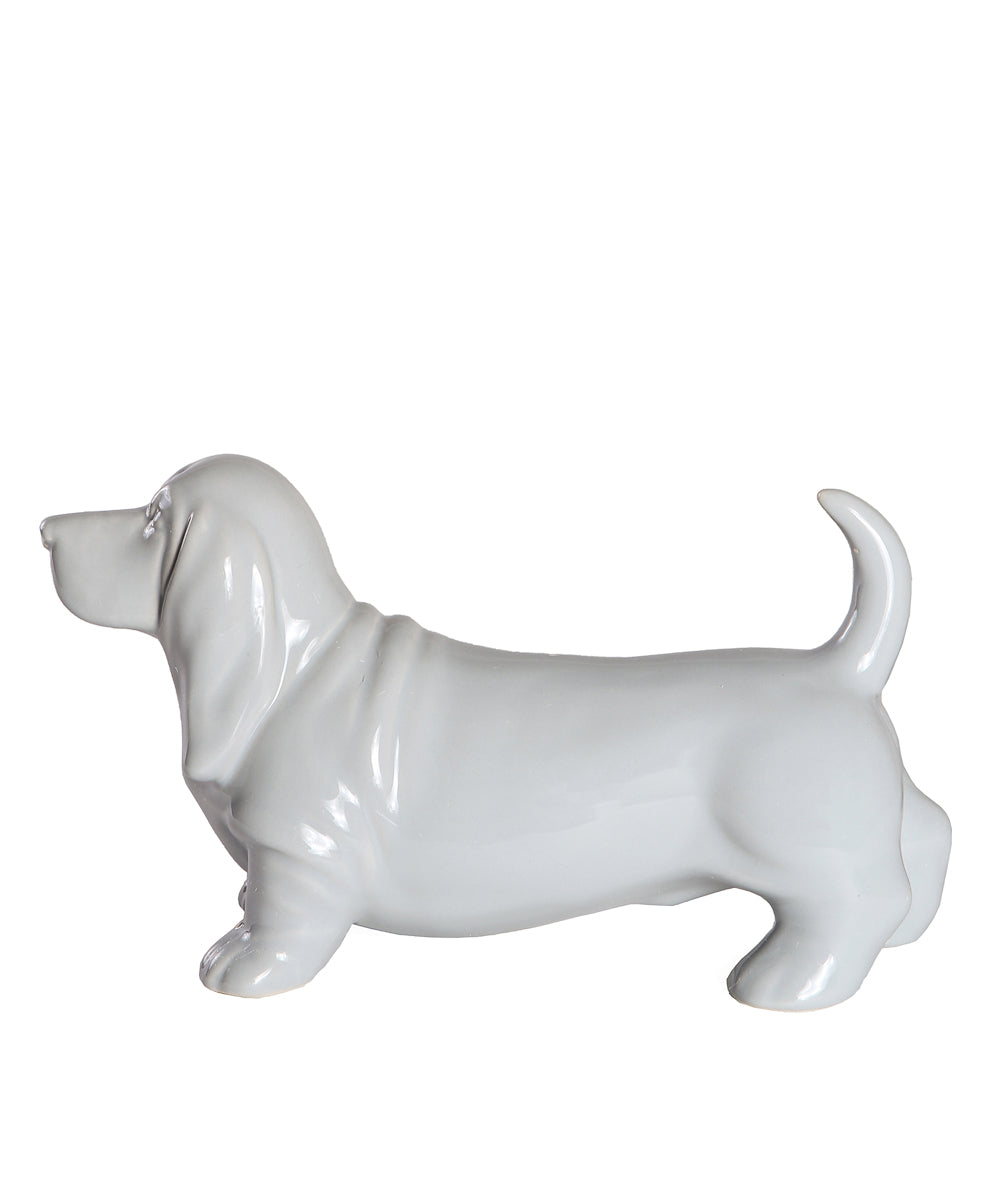 Standing Basset Hound Ceramic Statue, Custom Pet Statue