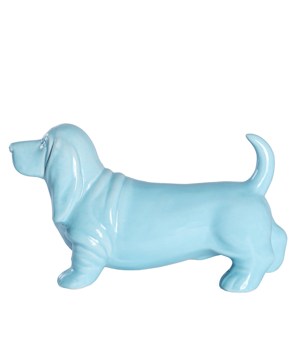 Standing Basset Hound Ceramic Statue, Custom Pet Statue