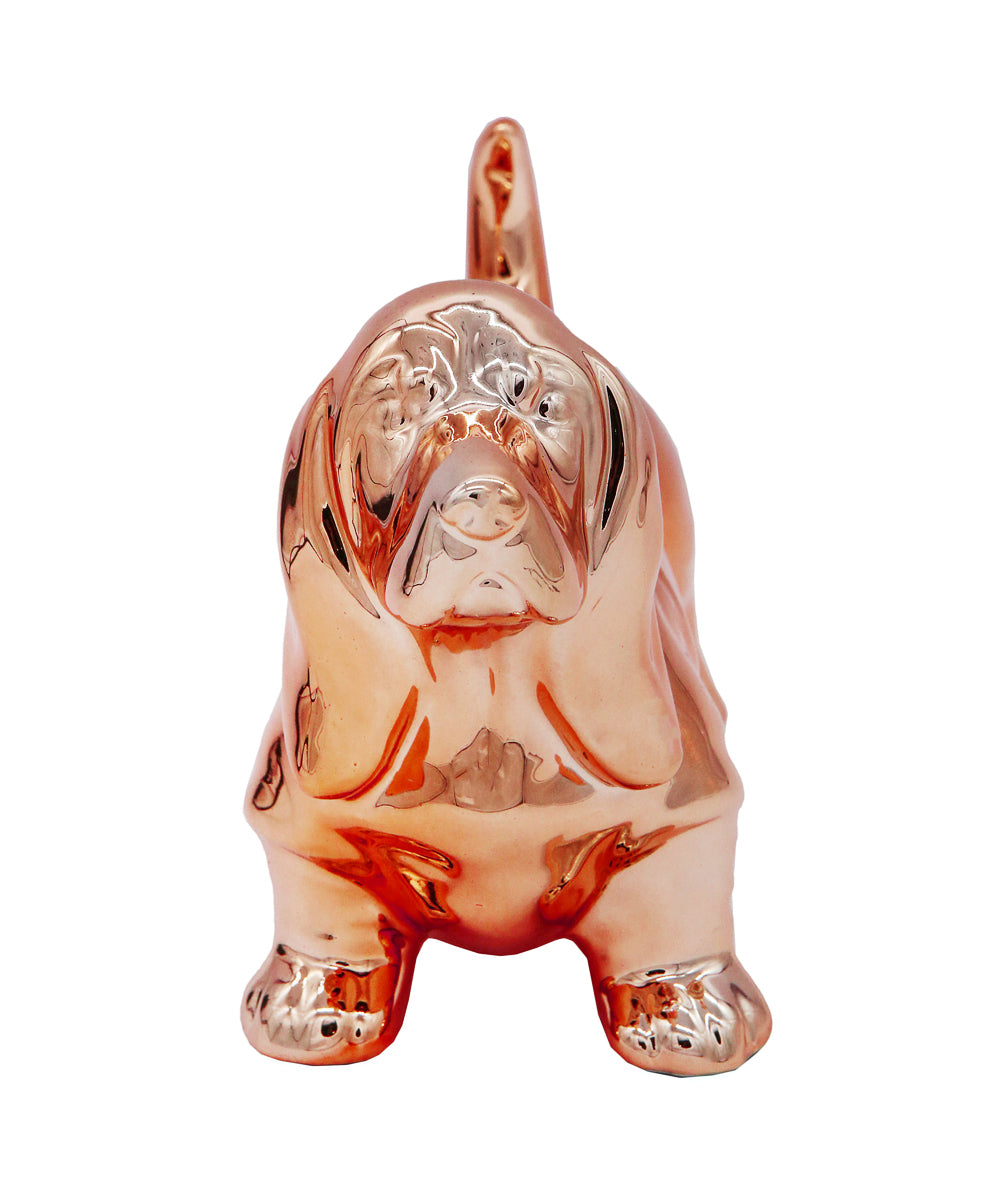 Standing Basset Hound Ceramic Statue, Custom Pet Statue