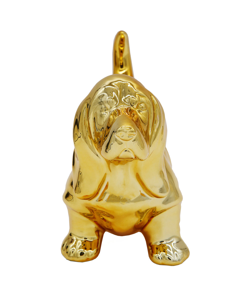 Standing Basset Hound Ceramic Statue, Custom Pet Statue