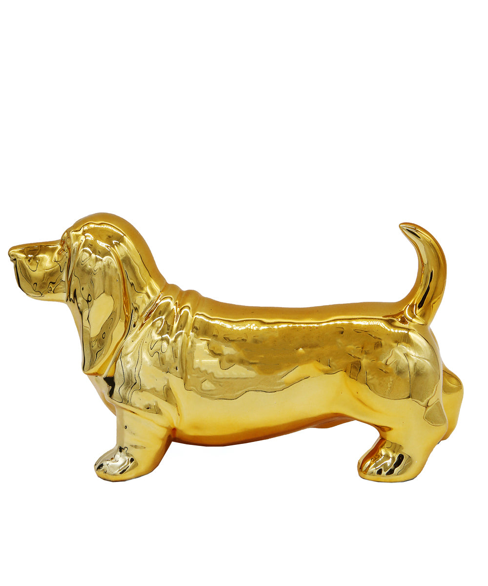 Standing Basset Hound Ceramic Statue, Custom Pet Statue