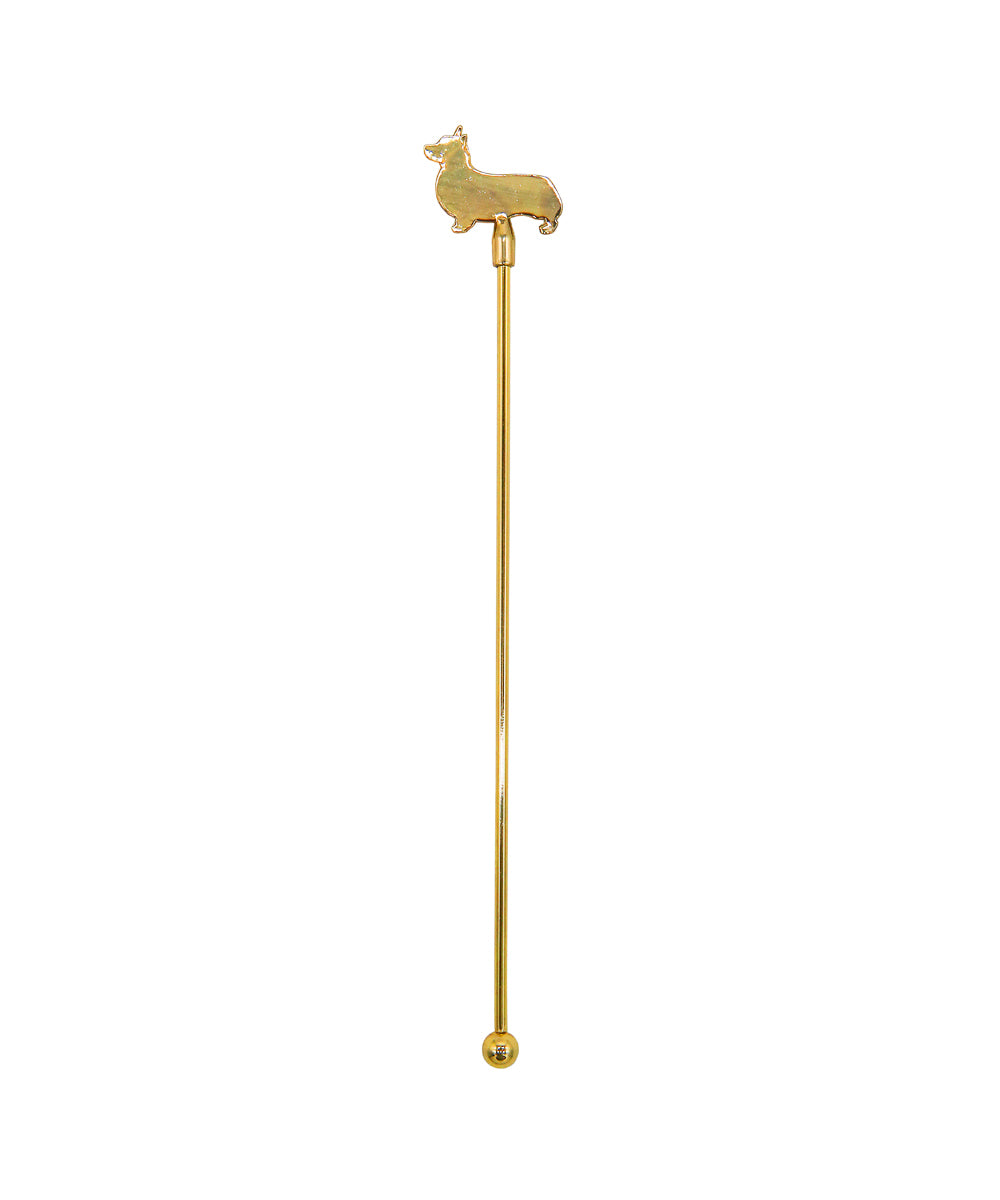 Gold Corgi Stir Stick
