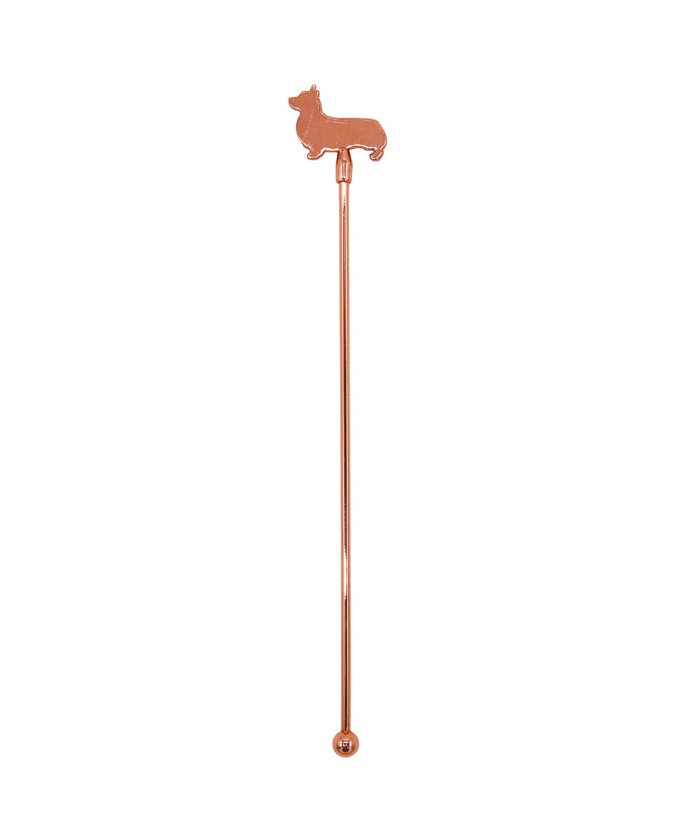 Rose Gold Corgi Stir Stick