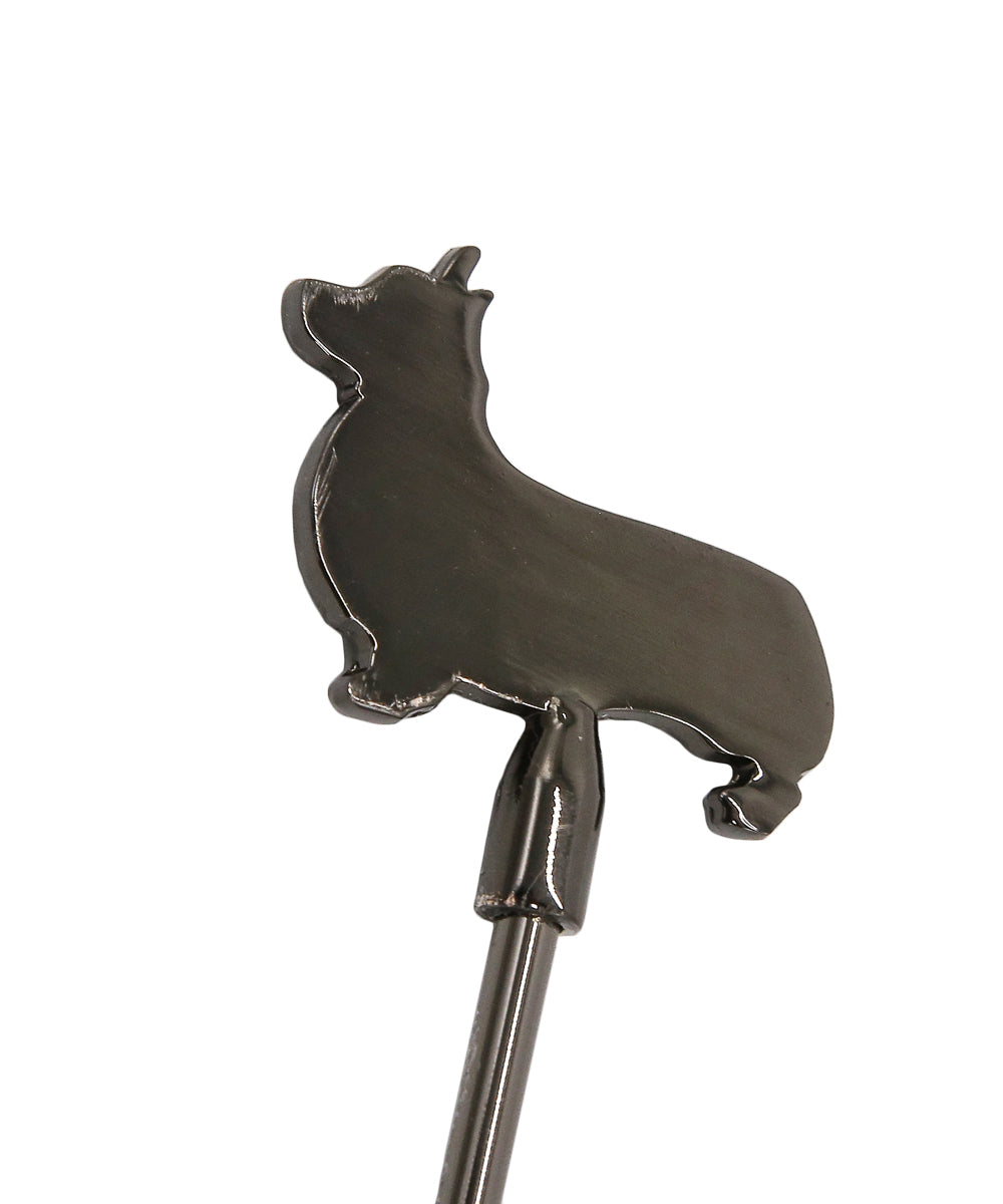 Black Corgi Stir Stick close up