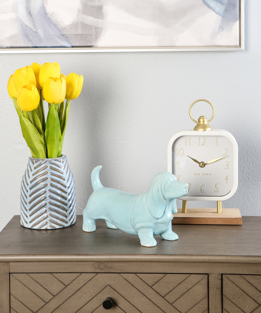 Standing Basset Hound Ceramic Statue, Custom Pet Statue