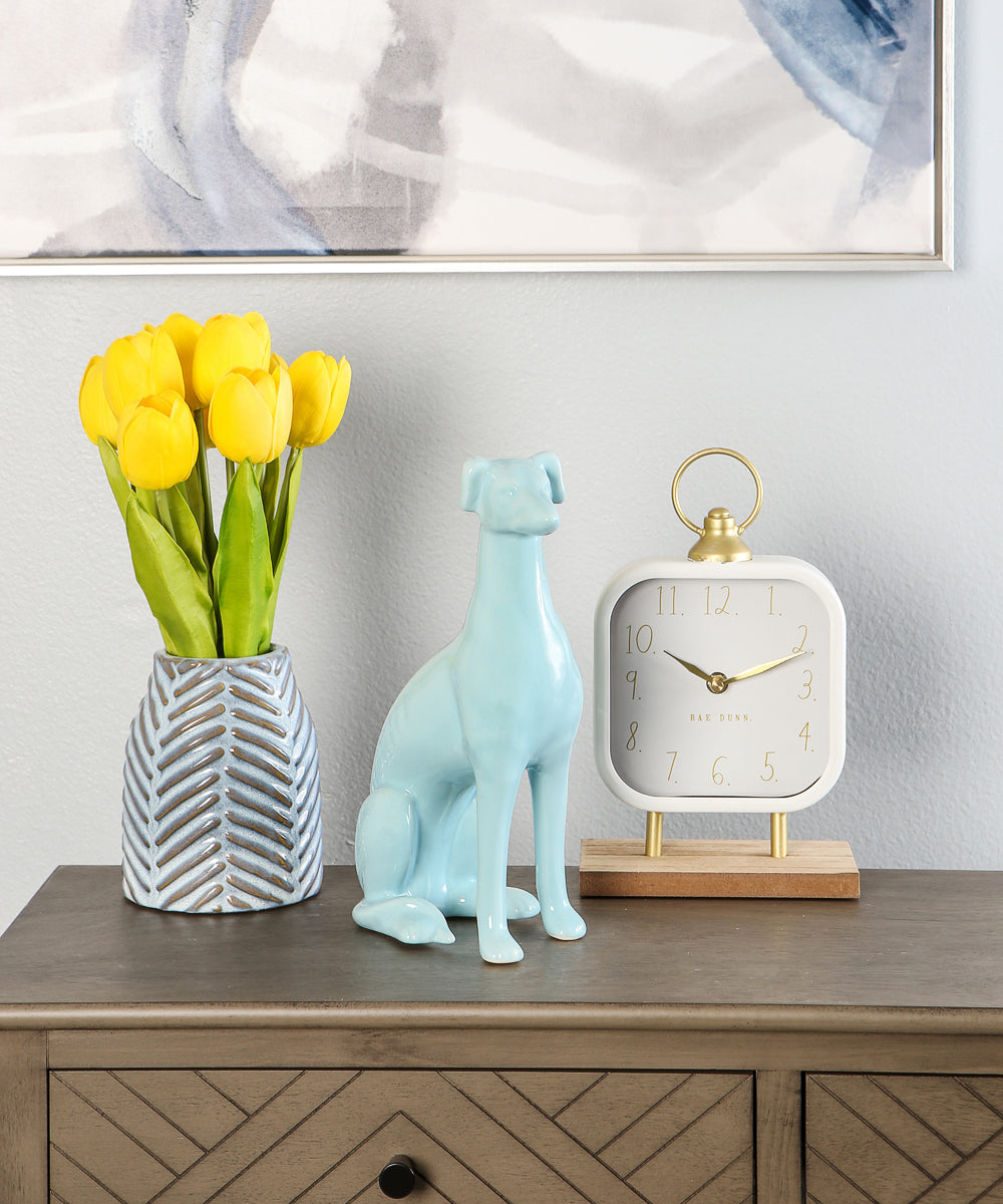 Sitting Greyhound Ceramic Pet Statue