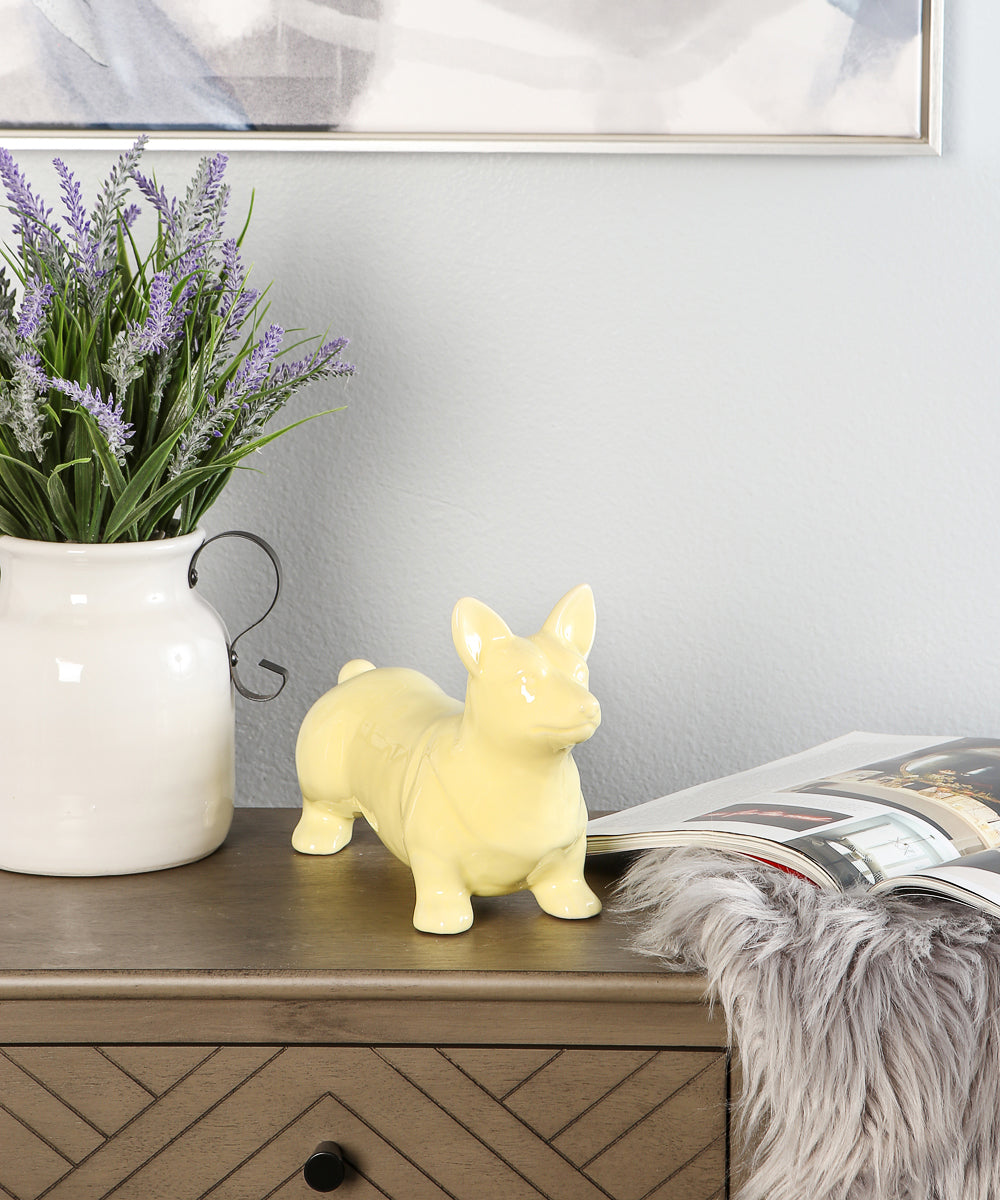 Standing Corgi Ceramic Statue