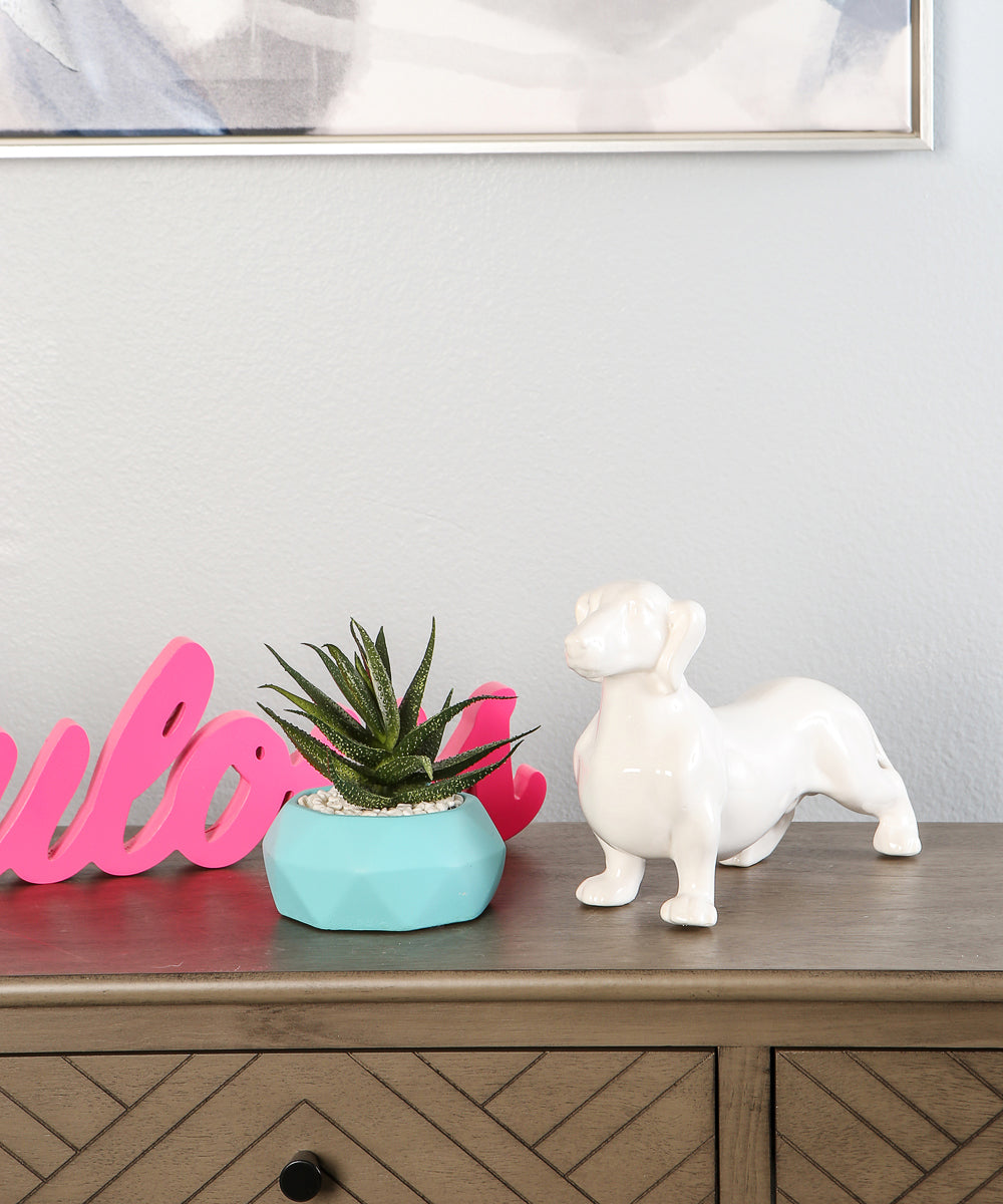 Standing Dachshund Ceramic Statue, Custom Pet Ceramic Statue