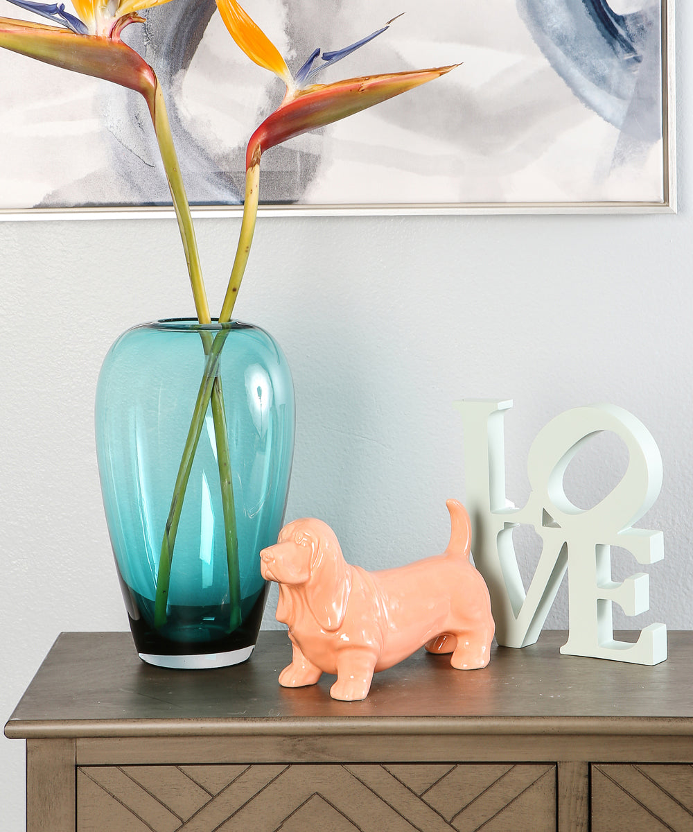 Standing Basset Hound Ceramic Statue, Custom Pet Statue