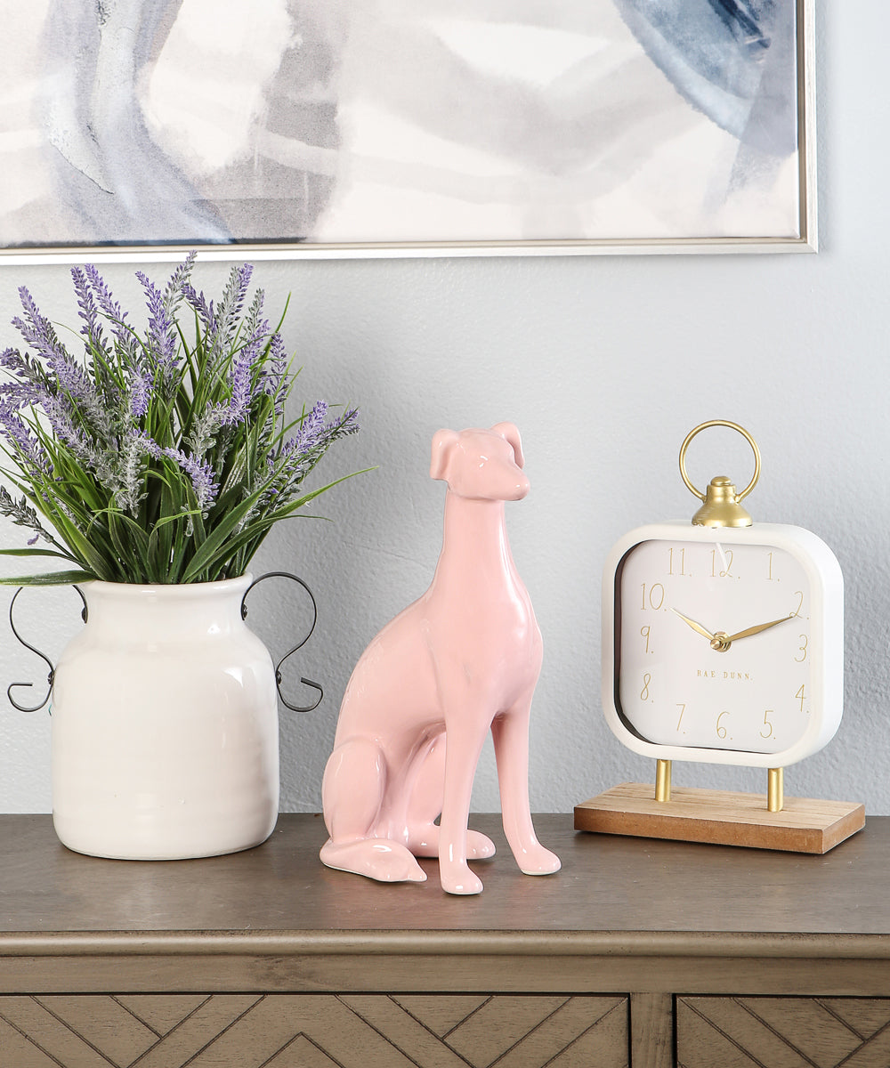 Sitting Greyhound Ceramic Pet Statue