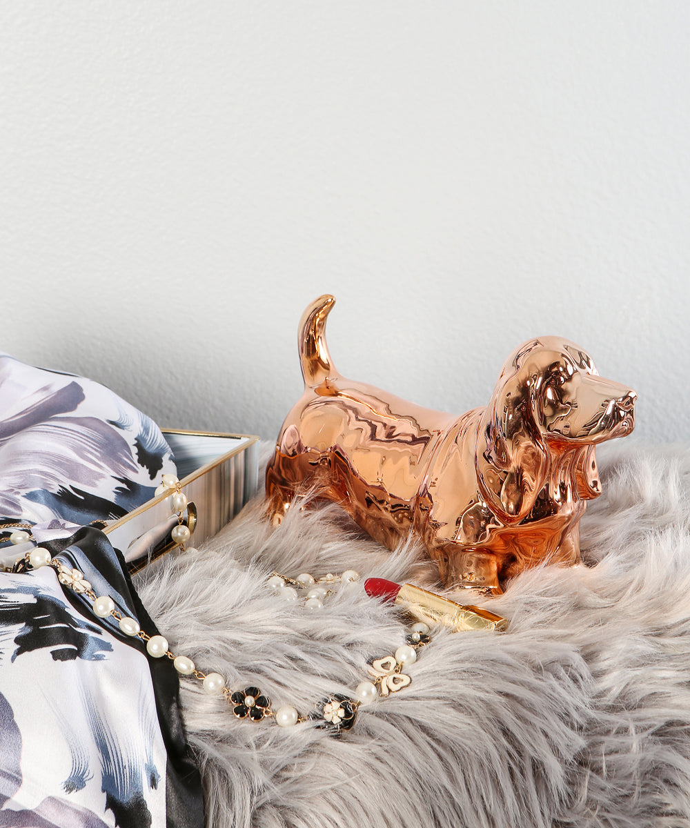 Standing Basset Hound Ceramic Statue, Custom Pet Statue