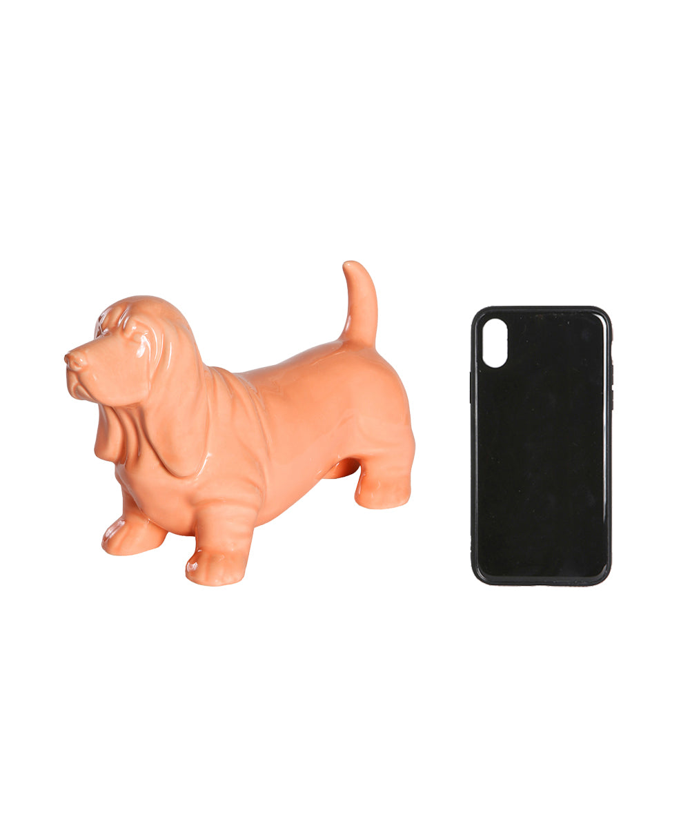 Standing Basset Hound Ceramic Statue, Custom Pet Statue