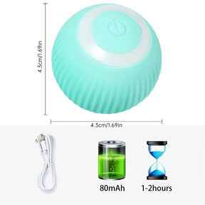 1 Piece Electric Automatic Rolling Cat Toy Ball, Interactive Cat Ball, Self Rotating Cat Teaser Toy Ball, Durable Pet Chasing Toy Ball Teething Toy Ball, Cat Scratch Ball Chewing Ball USB Rechargeable Pets Exercise Chase Toy Ball