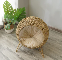 【ZEZE】Bird Nest KITTY STAND CHAIR(Seagrass Woven basket/House/Cave/Perch/Plant Basket/furniture)