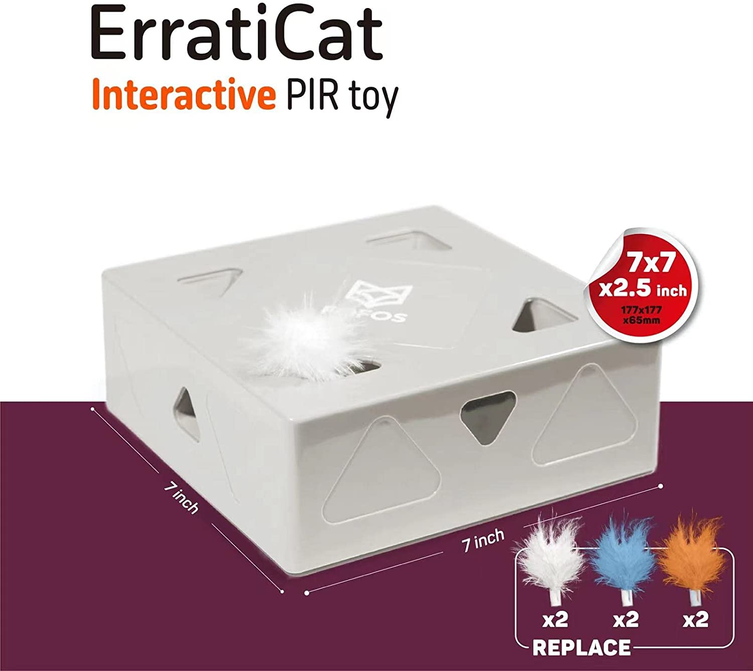 [FOFOS]-ErratiCat Interactive PIR Toy-White USB Rechargeable
