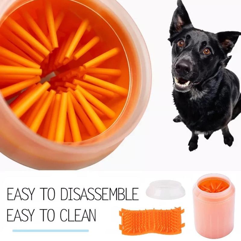 1 Piece Silicone Dog Paw Cleaner Cup, Portable Pet Paw Washer Cup, Cylindrical Silicone Pet Foot Cleaning Brush, Detachable Pet Paws Grooming Cup, Soft Bristles Paw Scrubber for Dogs and Cats
