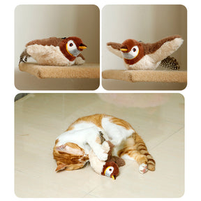 Pet Plush Electric Toy Simulated Animal Sound Toy-Brown Sparrow