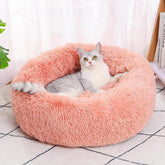 1 Piece Round Shaped Plush Pet Bed, Pet Nest For Cats and Dogs To Sleep in Autumn and Winter