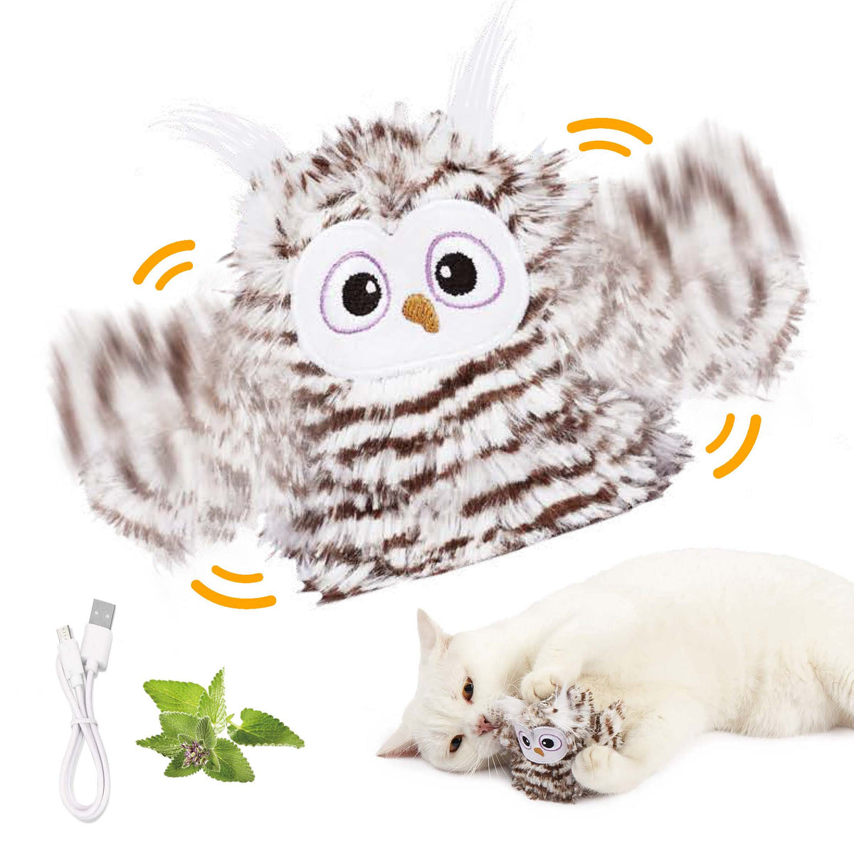 [FOFOS]-Cat Toy Swinging Owl