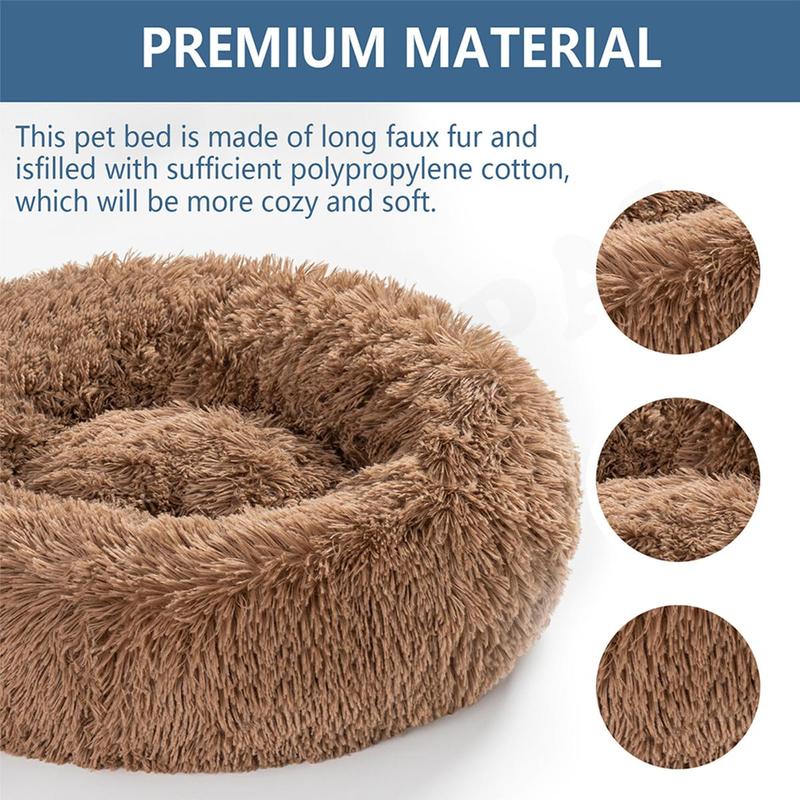1 Piece Dog Bed, Round Plush Dog Bed, Washable Dog Bed, Warm Comfortable Pet Bed