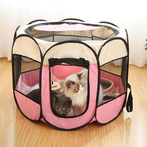 1 Piece Pet Octagonal Cage, Outdoor Portable Foldable Puppy Kitten Playpen, Breathable Indoor/outdoor Use Pet Kennel