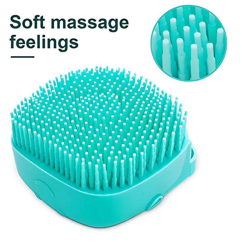 1 Piece 2 In 1 Pet Silicone Bath Brush, Pet Bath Soap Dispenser Massage Brush, Shampoo Dispensing Brush with Soft Bristles for Dogs and Cats, Pets Shower Massage Brush, Dog Cat Bath Massaging Comb, Shower Gel Dispenser Comb
